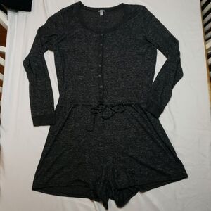 Aerie Charcoal Gray Long Sleeve Romper